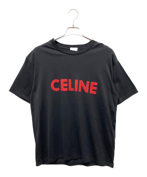CELINE（セリーヌ）CELINE (セリーヌ) ルーズプリントTシャツ/ロゴプリントカットソー ブラック サイズ:Sの古着・服飾アイテム