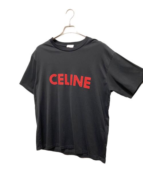 CELINE（セリーヌ）CELINE (セリーヌ) ルーズプリントTシャツ/ロゴプリントカットソー ブラック サイズ:Sの古着・服飾アイテム