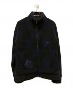 LOUIS VUITTONルイ ヴィトン）の古着「ダミエフリースジャケット」｜ネイビー×ブラック