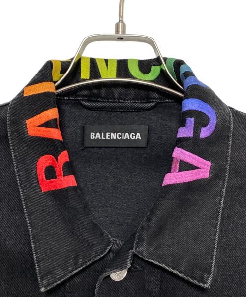 BALENCIAGA（バレンシアガ）BALENCIAGA (バレンシアガ) カラーロゴデニムジャケット ブラック サイズ:44の古着・服飾アイテム
