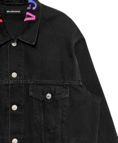 BALENCIAGA（バレンシアガ）BALENCIAGA (バレンシアガ) カラーロゴデニムジャケット ブラック サイズ:44の古着・服飾アイテム