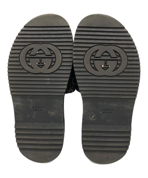 GUCCI（グッチ）GUCCI (グッチ) GGデニムプラットフォームスライドサンダル ブラック サイズ:37の古着・服飾アイテム