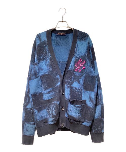 LOUIS VUITTON（ルイ ヴィトン）LOUIS VUITTON (ルイ ヴィトン) 21AW ダミエソルトニットカーディガン ネイビー サイズ:Sの古着・服飾アイテム