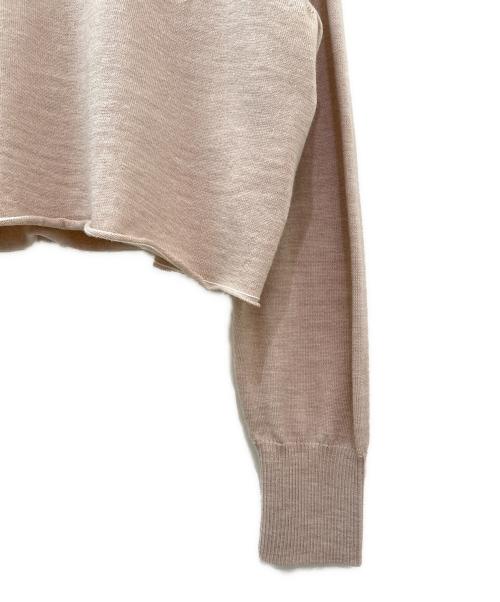 MM6 Maison Margiela（エムエムシックスメゾンマルジェラ）MM6 Maison Margiela (エムエムシックス メゾンマルジェラ) クロップドエルボーパッチニット ピンク サイズ:Sの古着・服飾アイテム