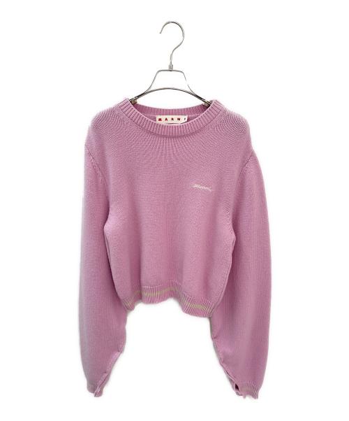 MARNI（マルニ）MARNI (マルニ) ロゴクルーネックセーター ピンク サイズ:40の古着・服飾アイテム