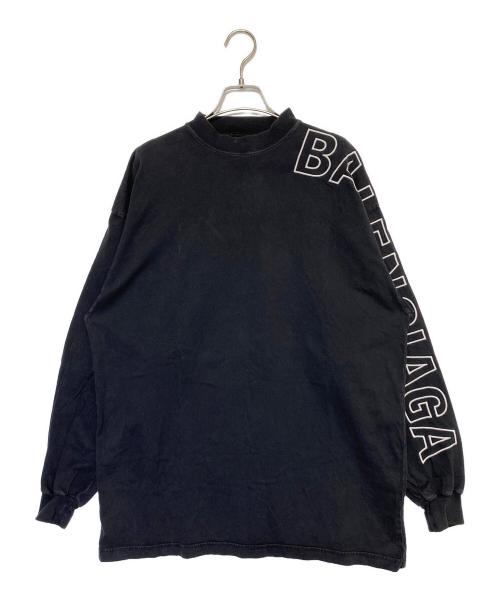 BALENCIAGA（バレンシアガ）BALENCIAGA (バレンシアガ) ロゴ刺繍ロングスリーブカットソー ネイビー サイズ:Lの古着・服飾アイテム