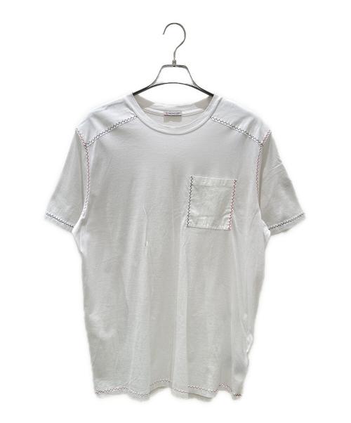 MONCLER（モンクレール）MONCLER (モンクレール) トリコロールステッチTシャツ ホワイト サイズ:Lの古着・服飾アイテム