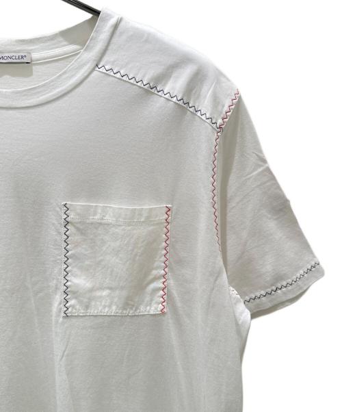MONCLER（モンクレール）MONCLER (モンクレール) トリコロールステッチTシャツ ホワイト サイズ:Lの古着・服飾アイテム