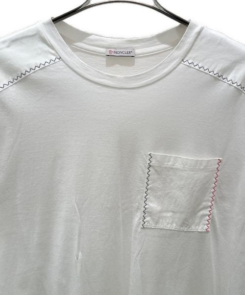 MONCLER（モンクレール）MONCLER (モンクレール) トリコロールステッチTシャツ ホワイト サイズ:Lの古着・服飾アイテム