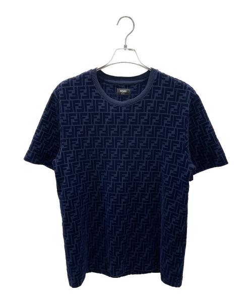 FENDI（フェンディ）FENDI (フェンディ) FFズッカロゴTシャツ ネイビー サイズ:Sの古着・服飾アイテム
