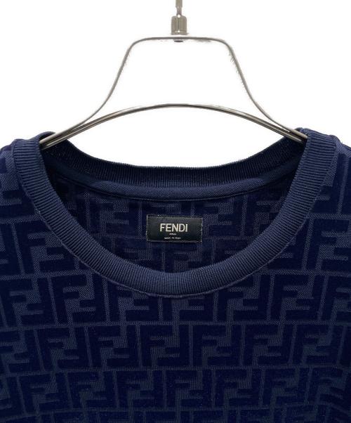 FENDI（フェンディ）FENDI (フェンディ) FFズッカロゴTシャツ ネイビー サイズ:Sの古着・服飾アイテム