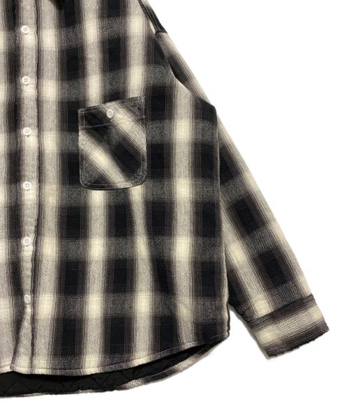 SAINT MICHAEL（セントマイケル）SAINT MICHAEL (セントマイケル) オンブレチェックシャツパーカー アイボリー×ブラック サイズ:Mの古着・服飾アイテム