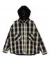 SAINT MICHAEL（セントマイケル）の古着「オンブレチェックシャツパーカー」｜アイボリー×ブラック