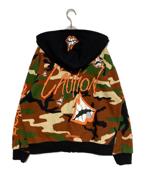 CHROME HEARTS（クロムハーツ）CHROME HEARTS (クロムハーツ) MATTY BOY (マッティー・ボーイ) PPO CAUTION ZIP UP HOODIE サイズ:Lの古着・服飾アイテム