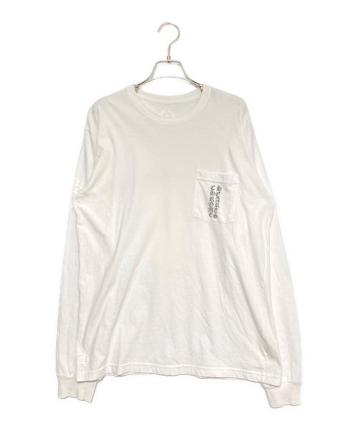 CHROME HEARTS（クロムハーツ）CHROME HEARTS (クロムハーツ) セメタリークロスロングTシャツ ホワイト サイズ:Lの古着・服飾アイテム