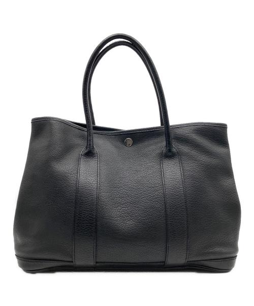HERMES（エルメス）HERMES (エルメス) ガーデンパーティーPM/シルバー金具/ノワール/ネゴンダ/□L刻印：2008年製 ブラック サイズ:PMの古着・服飾アイテム