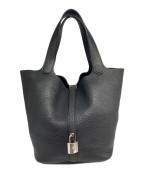 HERMESエルメス）の古着「ピコタンロック MM/シルバー金具/トリヨンクレマンス/ブラック/Y刻印/ハンドバッグ/バッグ/鞄/」｜ブラック