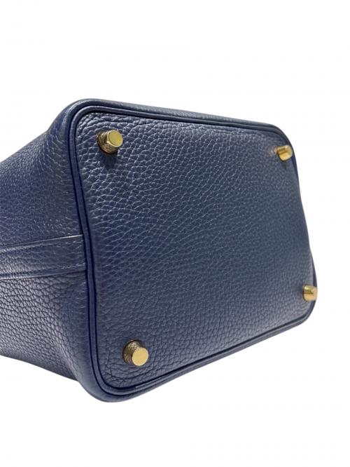 HERMES（エルメス）HERMES (エルメス) ピコタンロック PM/ゴールド金具/トリヨンクレマンス/ブルーアンクル/C刻印 ブルーアンクル サイズ:PMの古着・服飾アイテム