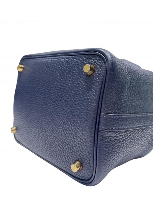 HERMES（エルメス）HERMES (エルメス) ピコタンロック PM/ゴールド金具/トリヨンクレマンス/ブルーアンクル/C刻印 ブルーアンクル サイズ:PMの古着・服飾アイテム