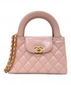 CHANELシャネル）の古着「ハンドルショルダーバッグ」｜ピンク×ゴールド金具