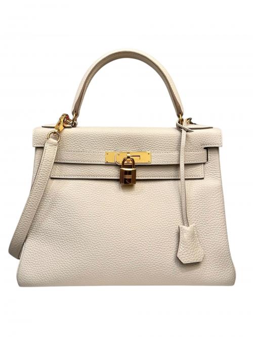 HERMES（エルメス）HERMES (エルメス) ケリー28 内縫い/ゴールド金具/トリヨンクレマンス/クレ/A刻印 クレ サイズ:28の古着・服飾アイテム