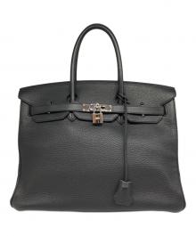 HERMES（エルメス）の古着「バーキン 35/シルバー金具/トリヨンクレマンス/ブラック/□M刻印」｜ブラック