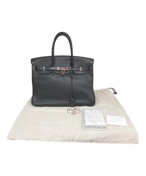 HERMES（エルメス）HERMES (エルメス) バーキン 35/シルバー金具/トリヨンクレマンス/ブラック/□M刻印 ブラック サイズ:35の古着・服飾アイテム