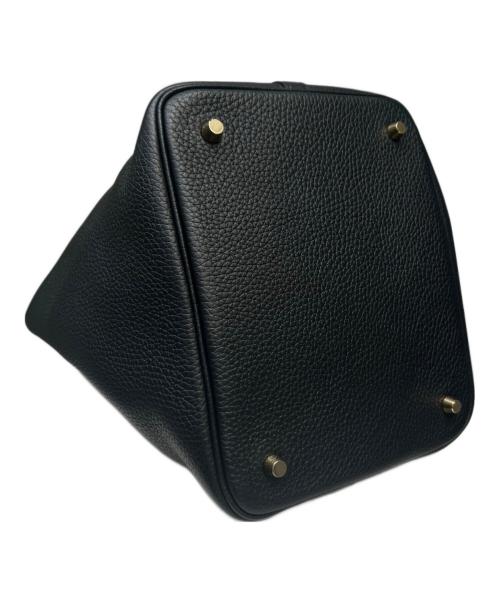HERMES（エルメス）HERMES (エルメス) ピコタンロック MM/ゴールド金具/トリヨンクレマンス/ブラック/U刻印 ブラック サイズ:MMの古着・服飾アイテム