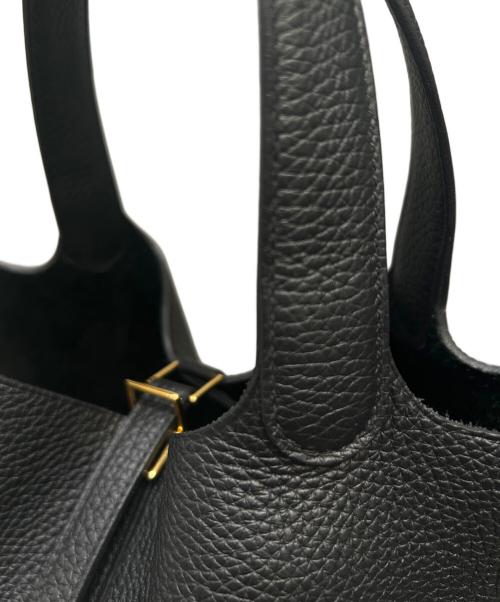 HERMES（エルメス）HERMES (エルメス) ピコタンロック MM/ゴールド金具/トリヨンクレマンス/ブラック/U刻印 ブラック サイズ:MMの古着・服飾アイテム