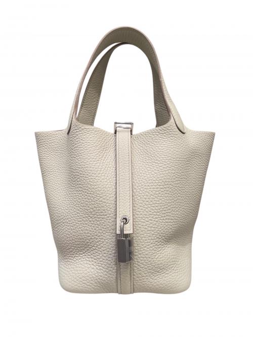 HERMES（エルメス）HERMES (エルメス) ピコタンロック PM/シルバー金具/トリヨンクレマンス/ベトン/W刻印 ベトン サイズ:PMの古着・服飾アイテム