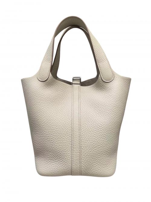 HERMES（エルメス）HERMES (エルメス) ピコタンロック PM/シルバー金具/トリヨンクレマンス/ベトン/W刻印 ベトン サイズ:PMの古着・服飾アイテム