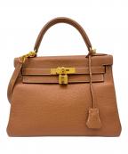 HERMESエルメス）の古着「ケリー28 内縫い」｜ゴールド×ゴールド金具