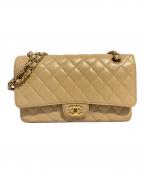 CHANELシャネル）の古着「マトラッセ25 Wフラップチェーンショルダーバッグ」｜ベージュ