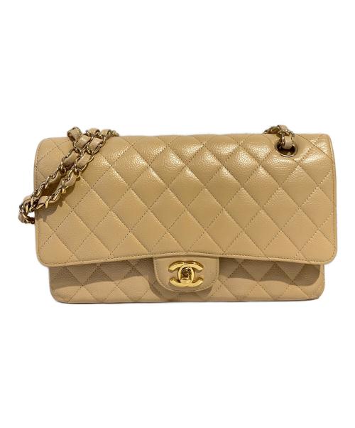 CHANEL（シャネル）CHANEL (シャネル) マトラッセ25 Wフラップチェーンショルダーバッグ ベージュ サイズ:25の古着・服飾アイテム