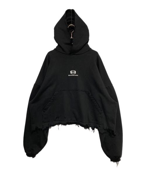 BALENCIAGA（バレンシアガ）BALENCIAGA (バレンシアガ) ユニティスポーツアイコンクロップドパーカー ブラック サイズ:3の古着・服飾アイテム