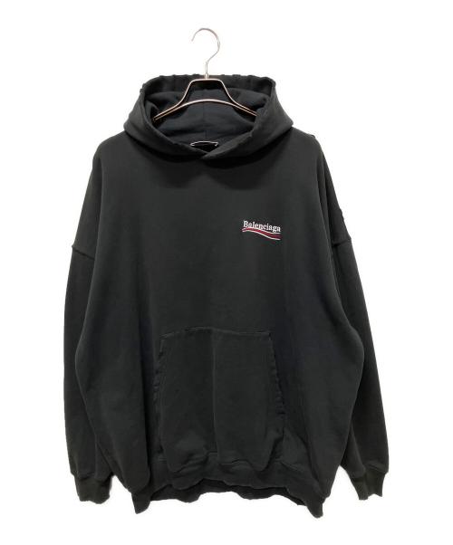 BALENCIAGA（バレンシアガ）BALENCIAGA (バレンシアガ) BALENCIAGA POLITICAL CAMPAIGN HOODIE/キャンペーンロゴダメージパーカー グレー サイズ:XXSの古着・服飾アイテム