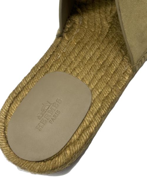 HERMES（エルメス）HERMES (エルメス) アンティグア Hエスパドリーユサンダル オリーブ サイズ:42の古着・服飾アイテム