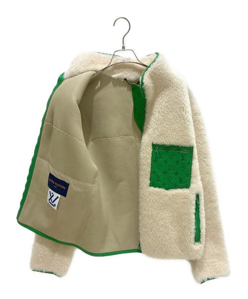 LOUIS VUITTON（ルイ ヴィトン）LOUIS VUITTON (ルイ ヴィトン) 21AW ムートンモノグラムシアリングJKT RM212 FW4 HLL68E アイボリー×グリーン サイズ:44の古着・服飾アイテム