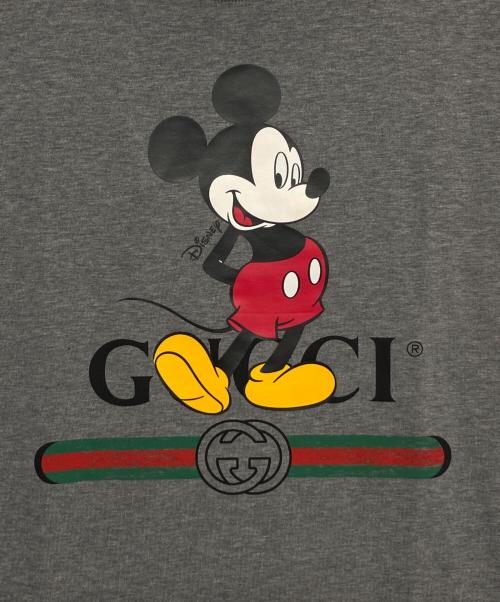 GUCCI（グッチ）GUCCI (グッチ) ミッキーロゴTシャツ グレー サイズ:Lの古着・服飾アイテム