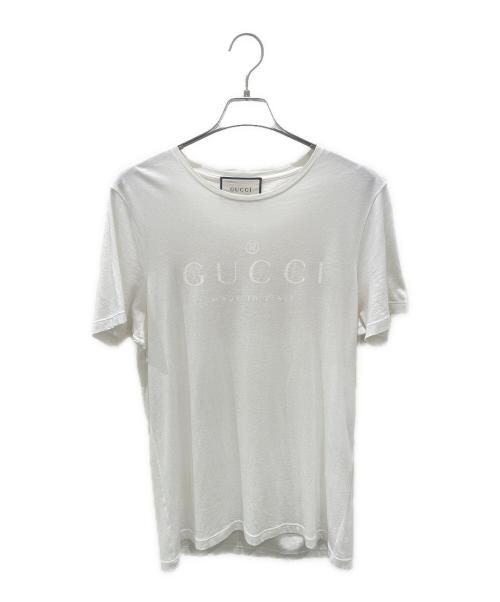 GUCCI（グッチ）GUCCI (グッチ) トーナルロゴ クルーネック Tシャツ アイボリー サイズ:Lの古着・服飾アイテム