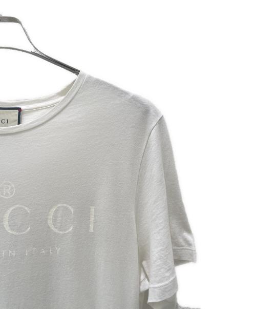 GUCCI（グッチ）GUCCI (グッチ) トーナルロゴ クルーネック Tシャツ アイボリー サイズ:Lの古着・服飾アイテム