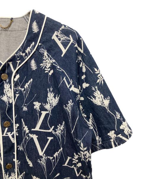 LOUIS VUITTON（ルイ ヴィトン）LOUIS VUITTON (ルイ ヴィトン) 20AW LVリーフデニムベースボール半袖シャツ インディゴ サイズ:XSの古着・服飾アイテム
