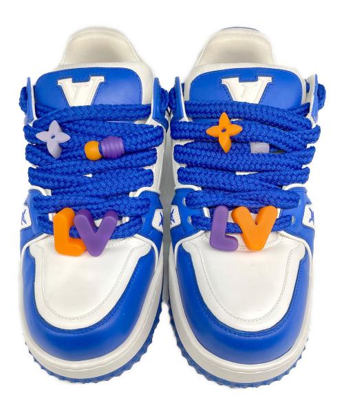 LOUIS VUITTON（ルイ ヴィトン）LOUIS VUITTON (ルイ ヴィトン) LVトレイナー マキシ ライン ローカットスニーカー ブルー×ホワイト サイズ:7 1/2の古着・服飾アイテム