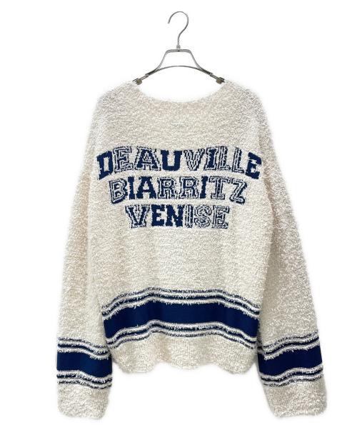 CHANEL（シャネル）CHANEL (シャネル) ココマークVネックツイードニット ベージュ サイズ:Sの古着・服飾アイテム