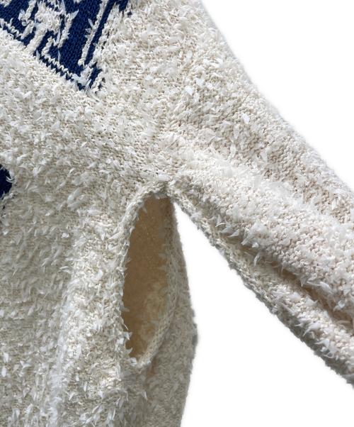 CHANEL（シャネル）CHANEL (シャネル) ココマークVネックツイードニット ベージュ サイズ:Sの古着・服飾アイテム