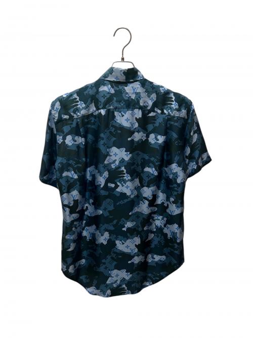 LOUIS VUITTON（ルイ ヴィトン）LOUIS VUITTON (ルイ ヴィトン) モノグラムカモシルクシャツ ネイビー サイズ:XSの古着・服飾アイテム