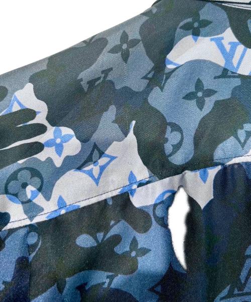 LOUIS VUITTON（ルイ ヴィトン）LOUIS VUITTON (ルイ ヴィトン) モノグラムカモシルクシャツ ネイビー サイズ:XSの古着・服飾アイテム