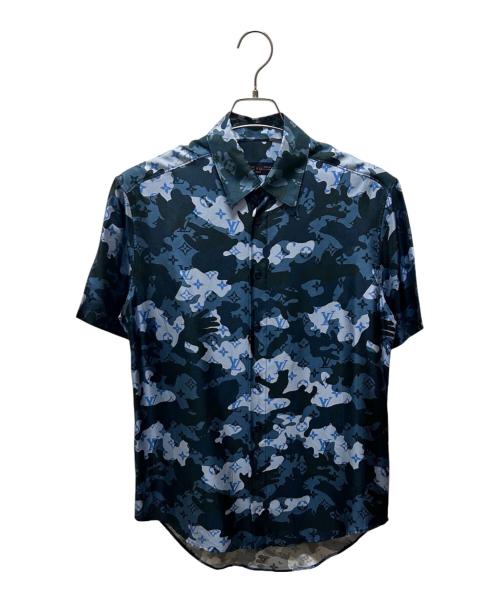 LOUIS VUITTON（ルイ ヴィトン）LOUIS VUITTON (ルイ ヴィトン) モノグラムカモシルクシャツ ネイビー サイズ:XSの古着・服飾アイテム
