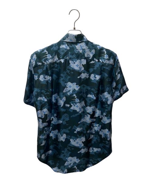 LOUIS VUITTON（ルイ ヴィトン）LOUIS VUITTON (ルイ ヴィトン) モノグラムカモシルクシャツ ネイビー サイズ:XSの古着・服飾アイテム
