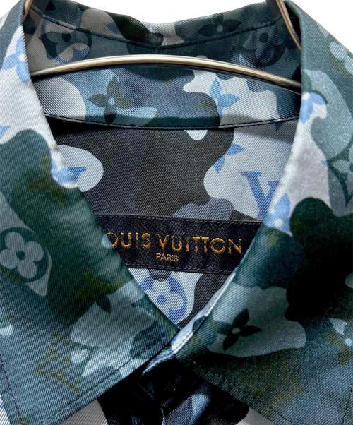 LOUIS VUITTON（ルイ ヴィトン）LOUIS VUITTON (ルイ ヴィトン) モノグラムカモシルクシャツ ネイビー サイズ:XSの古着・服飾アイテム